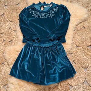 Cynthia Rowley Teal 2 piece velour set